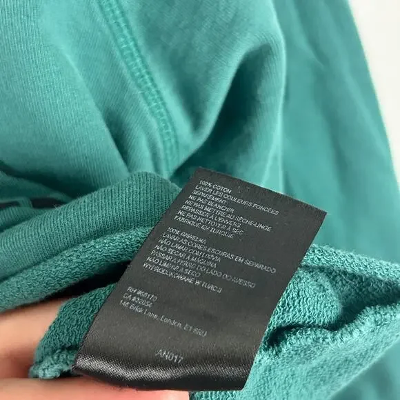 Anthropologie Green Paris Graphic Long Sleeve Cropped Crew Neck Sweatshirt S - Picture 6 of 6